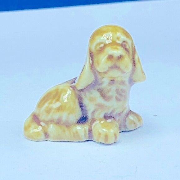 wades whimsies Red Rose puppy dog cocker spaniel gold vtg - Picture 1 of 6
